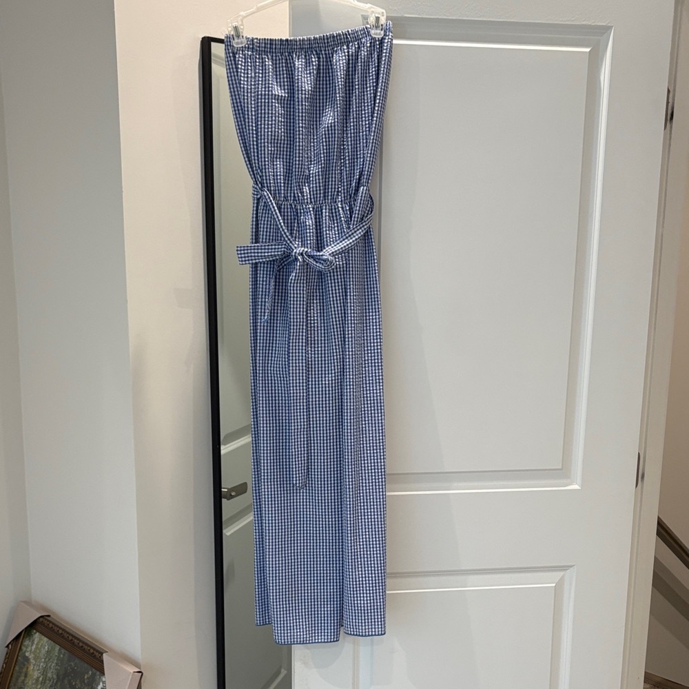 Blue Gingham Women's Jumpsuit